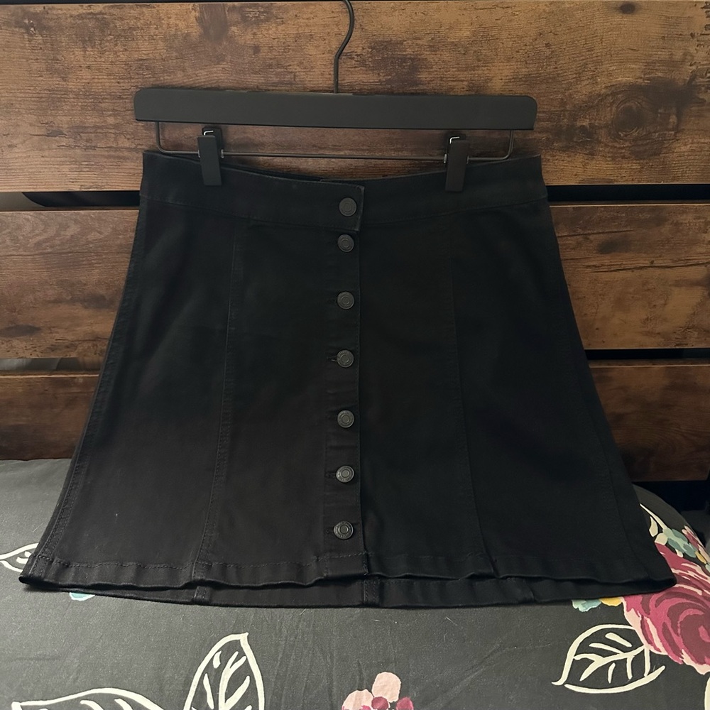 Black Button Skirt
